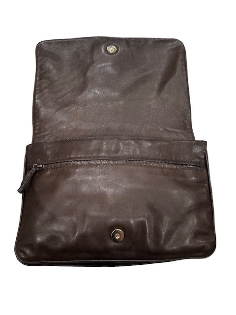 Vintage Intrecciato Leather Tassel Clutch Bag