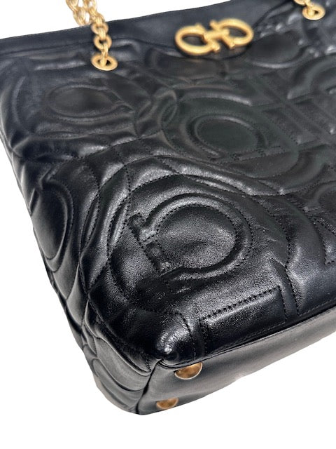 Gancini Quilted Leather Tote