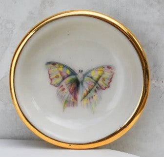 Pastel Butterfly Trinket Dish | Ring Dish | Handmade Gold