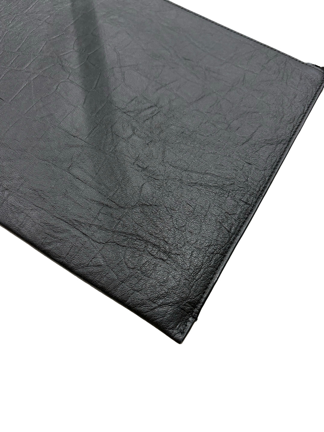 Cassandre Zipped Tablet Holder in Crocodile-Embossed Leather