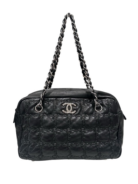 Tweed Stitch Bubble Quilt Bowler Bag
