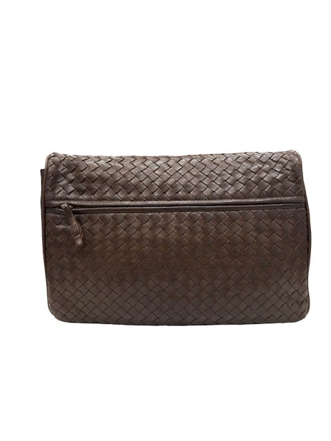 Vintage Intrecciato Leather Tassel Clutch Bag