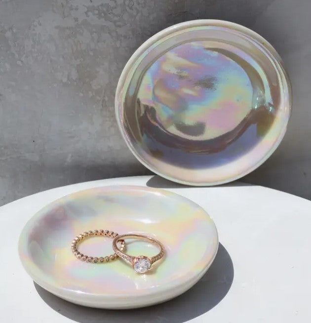 Small Iridescent Ring Dish | Handmade Pottery