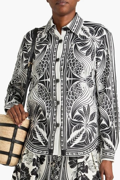 Printed Long Sleeve Blouse | X-Small | New with Tags