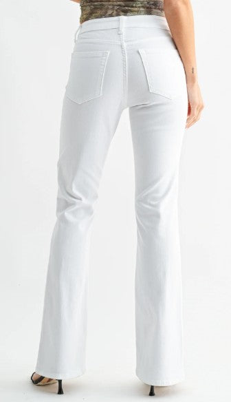White Bootcut Jeans