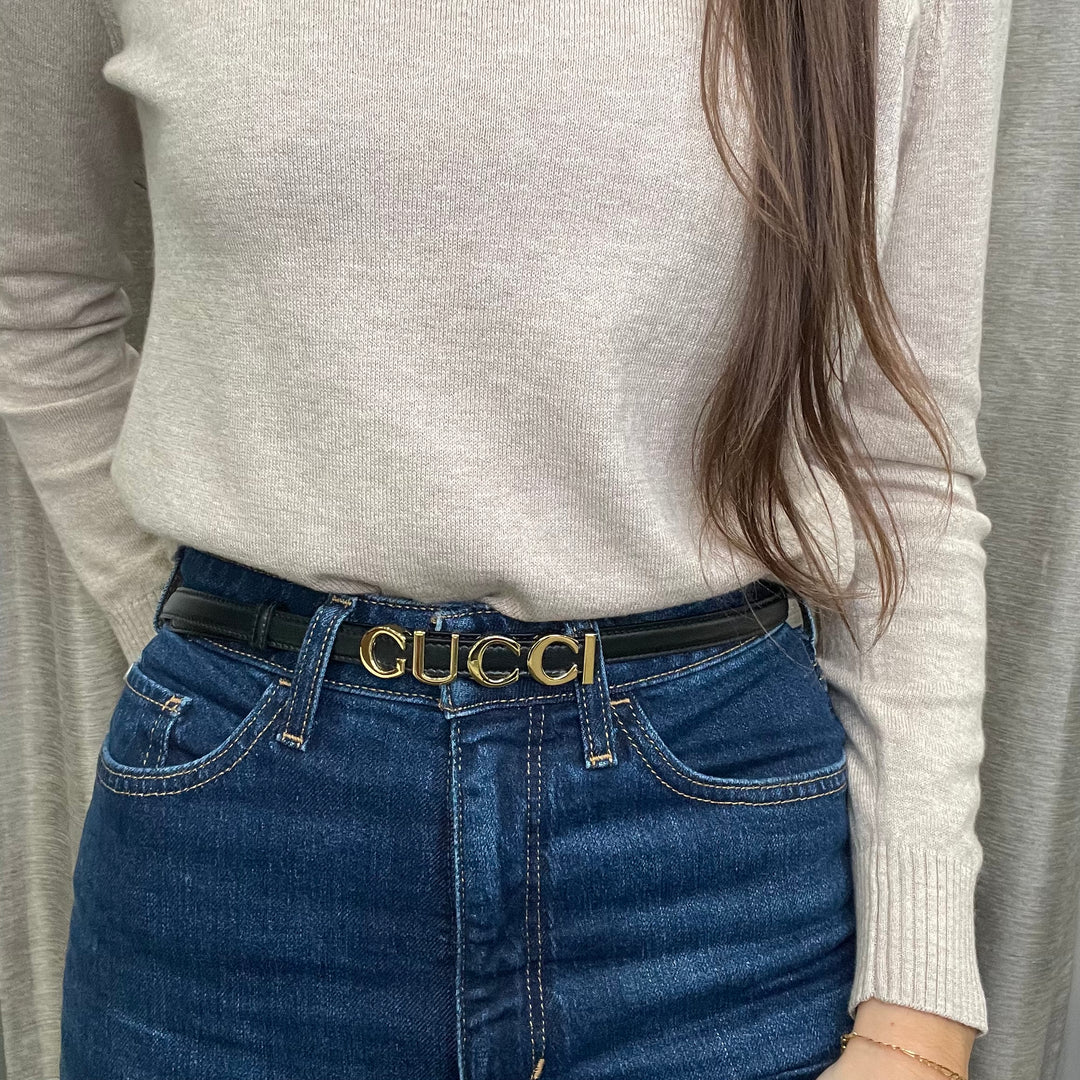 Logo Thin Belt 15mm - Size 85-34