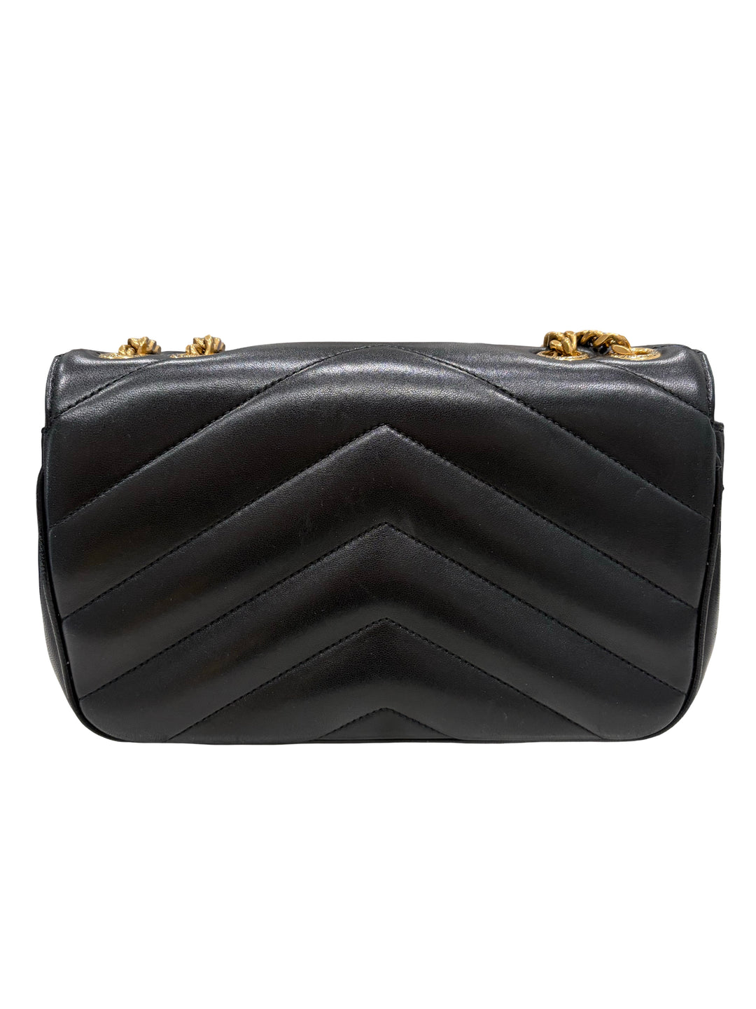 LOULOU small in MATELASSÉ Black lambskin