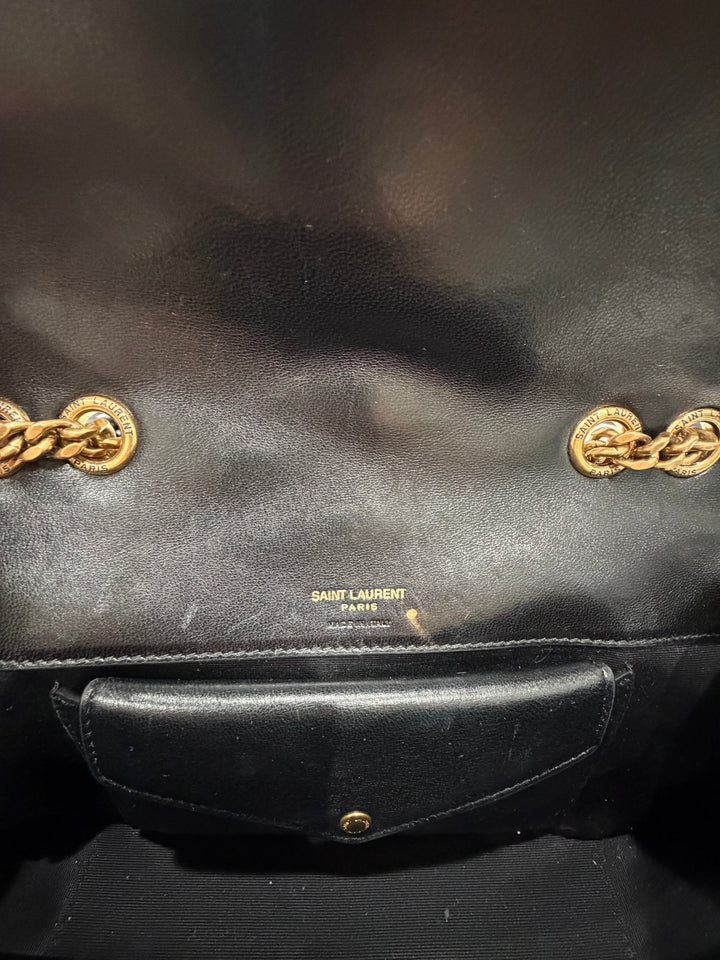 LOULOU small in MATELASSÉ Black lambskin