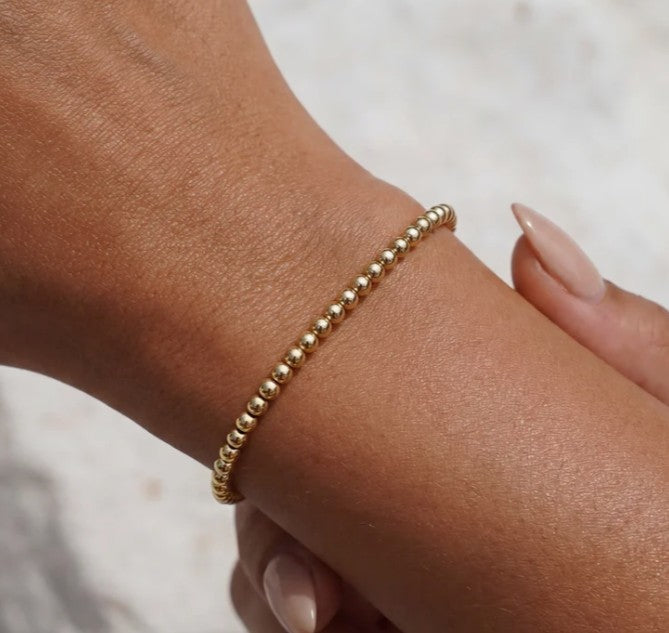 Bara Boheme Classic 3mm Gold Filled Beaded Bracelet