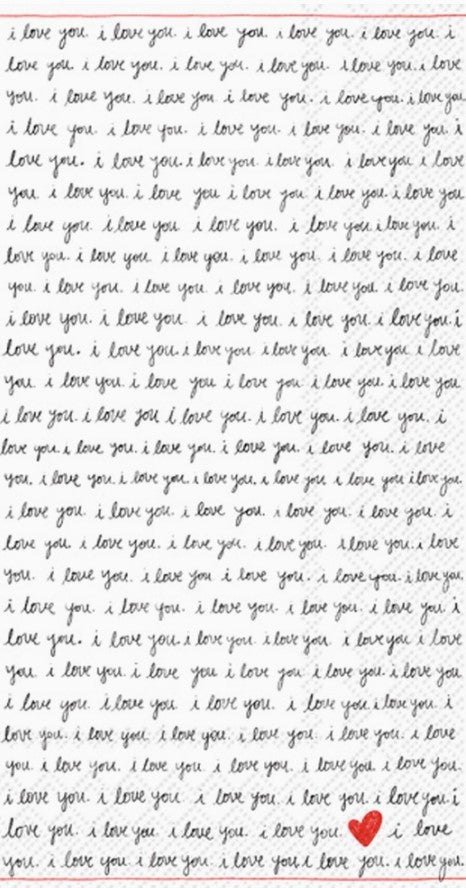 IHR I Love You Paper Guest Towels